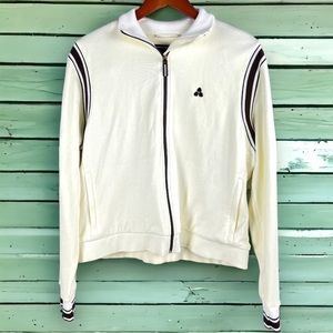 Ralph Lauren Golf Ivory & Brown Stretch Cotton Full Zip Jacket Size XL